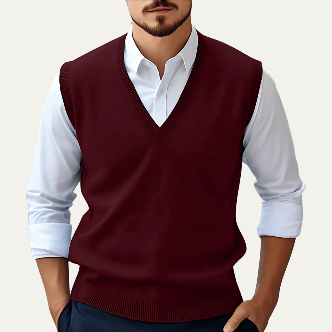 Men's Simple Crew Neck Knit Vest
