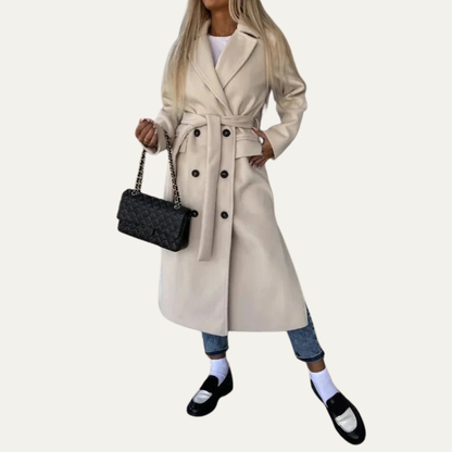 Classic Fit Women's Coat with Notched Collar