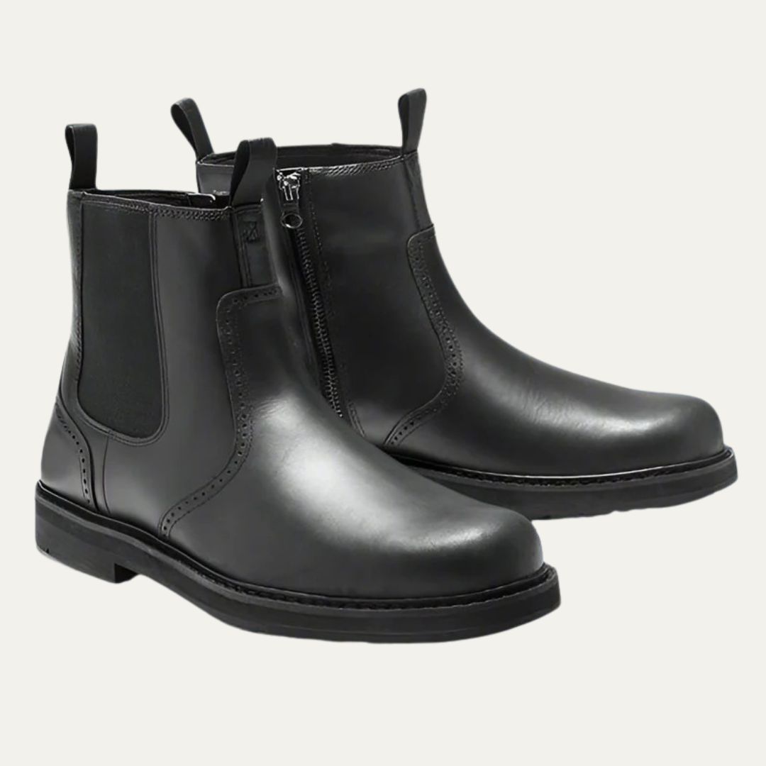 Men's Elastic Side Zipper Ankle Boots