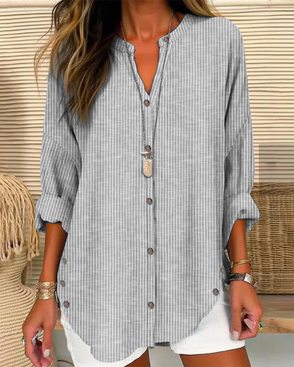 Relaxed Fit Women's Long Sleeve Casual Button Down Shirt
