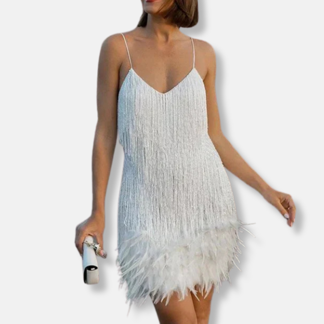 Glittering Beaded Mini Party Dress
