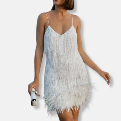 Glittering Beaded Mini Party Dress