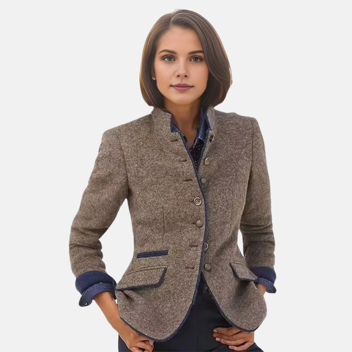 Classic Women's Fitted Blazer Coat - OutfitLondon