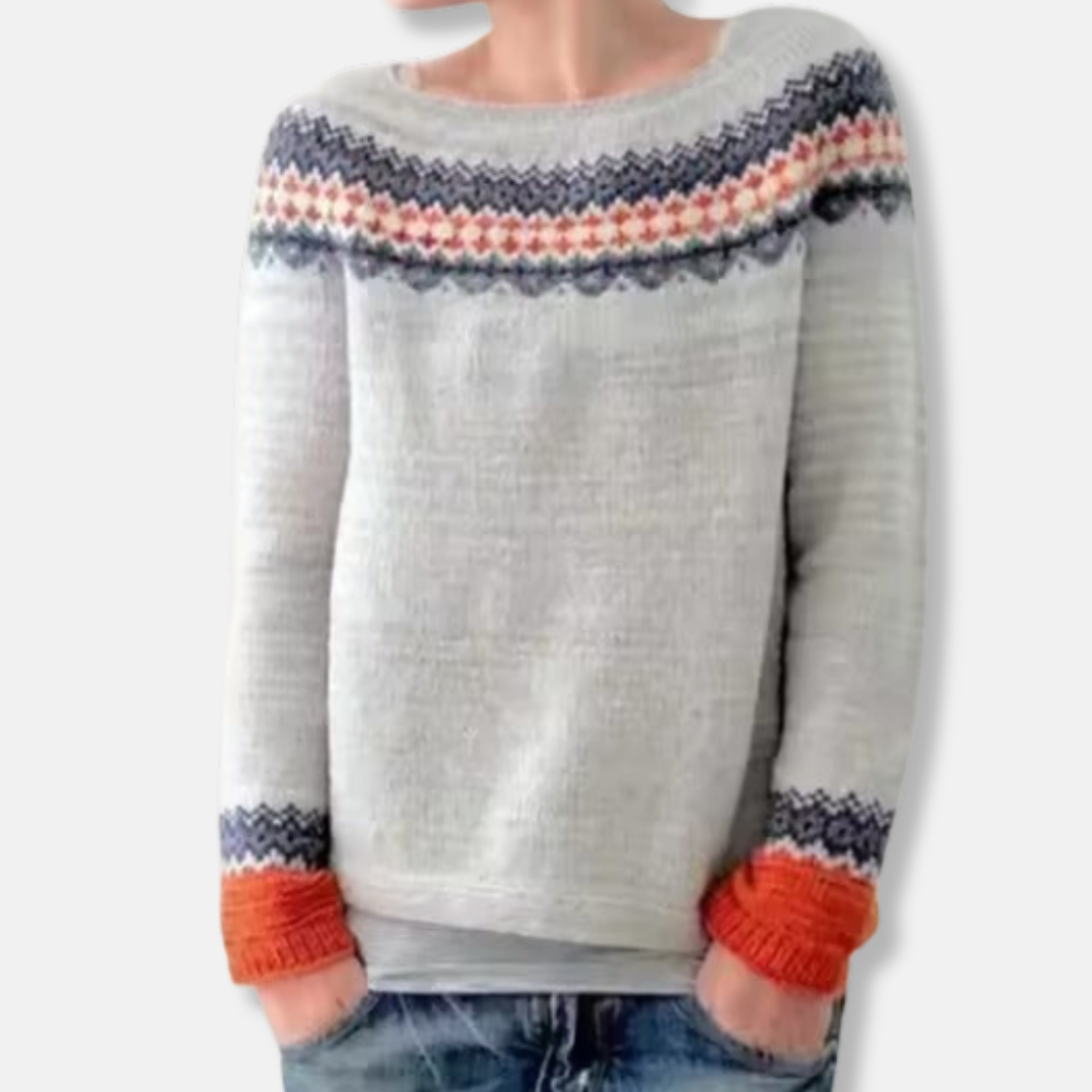 Comfortable Loose Fit Sweater | Gradient Tree Pattern Sweatshirt