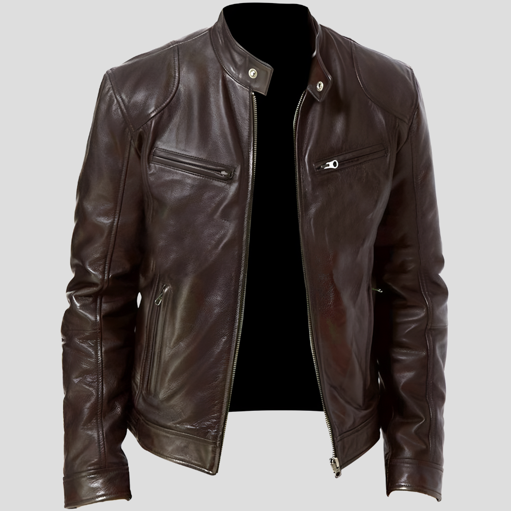 Stylish Mens Real Leather Biker Jacket