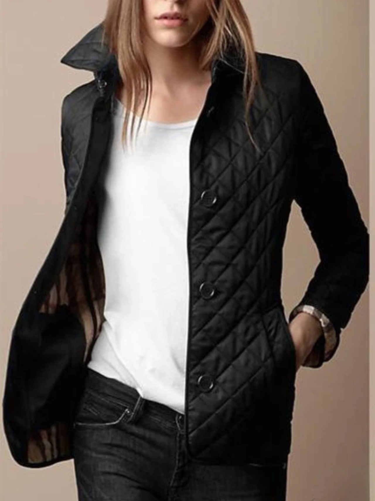 Relaxed Fit Padded Coat with Soft Collar - OutfitLondon