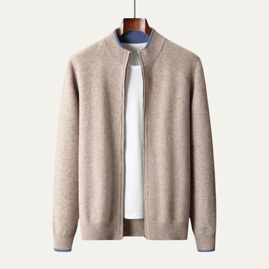 Men's Slim Fit Zipper Cardigan Sweater
