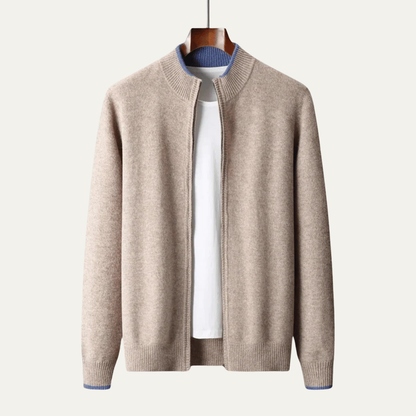 Men's Slim Fit Zipper Cardigan Sweater