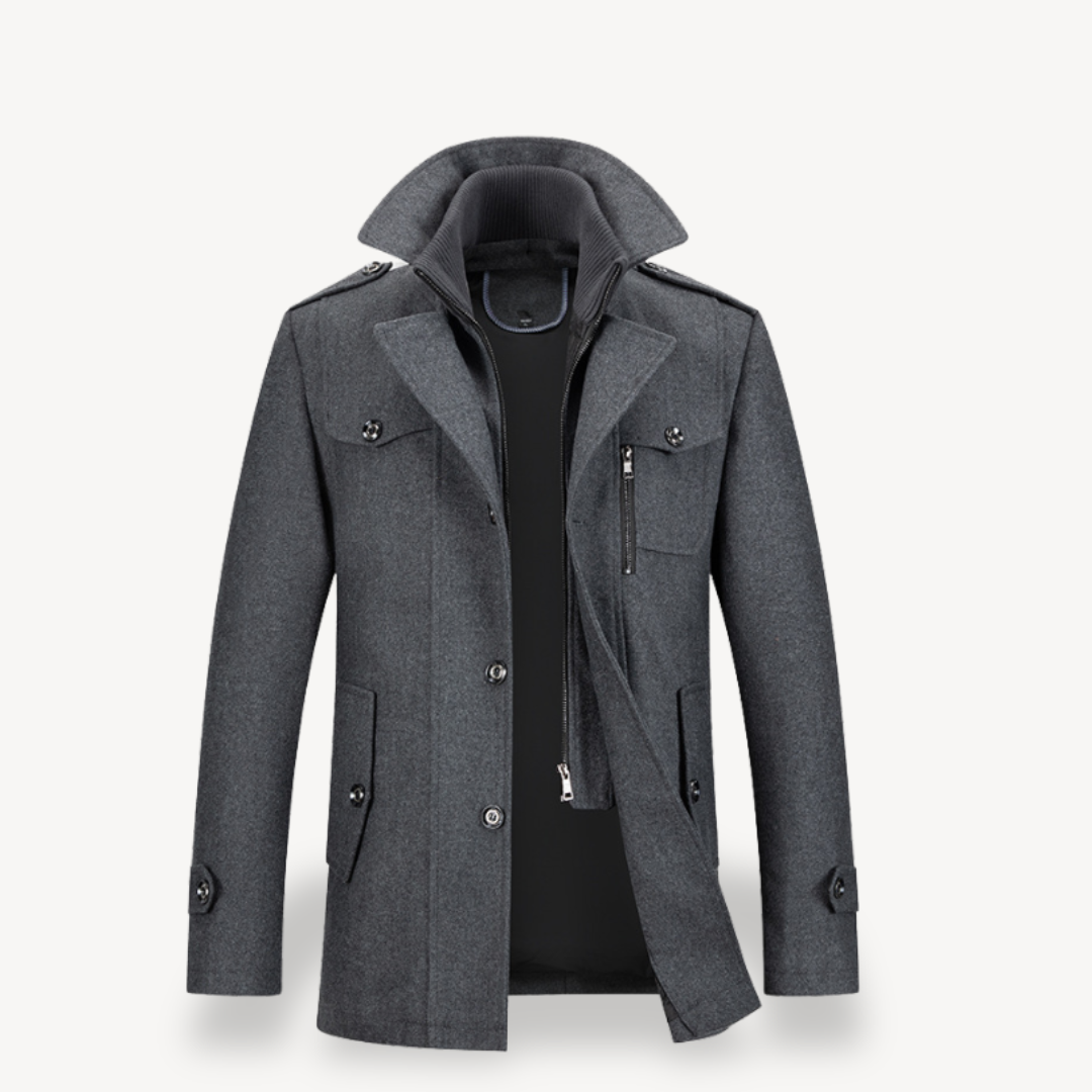 Classic Fit Mens Wool Pea Coat