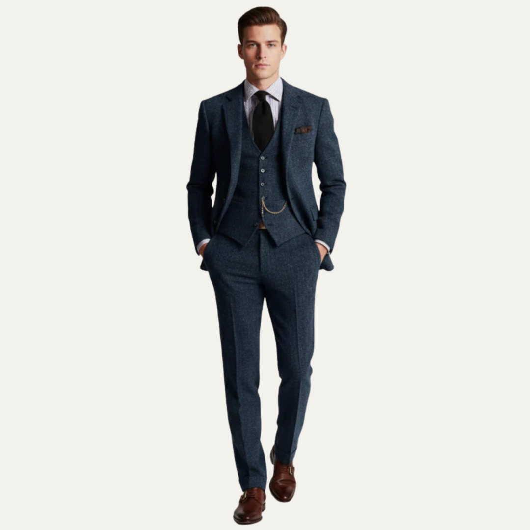 Classic Wool Three Piece Business Suit