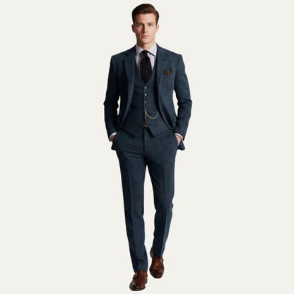 Classic Wool Three Piece Business Suit