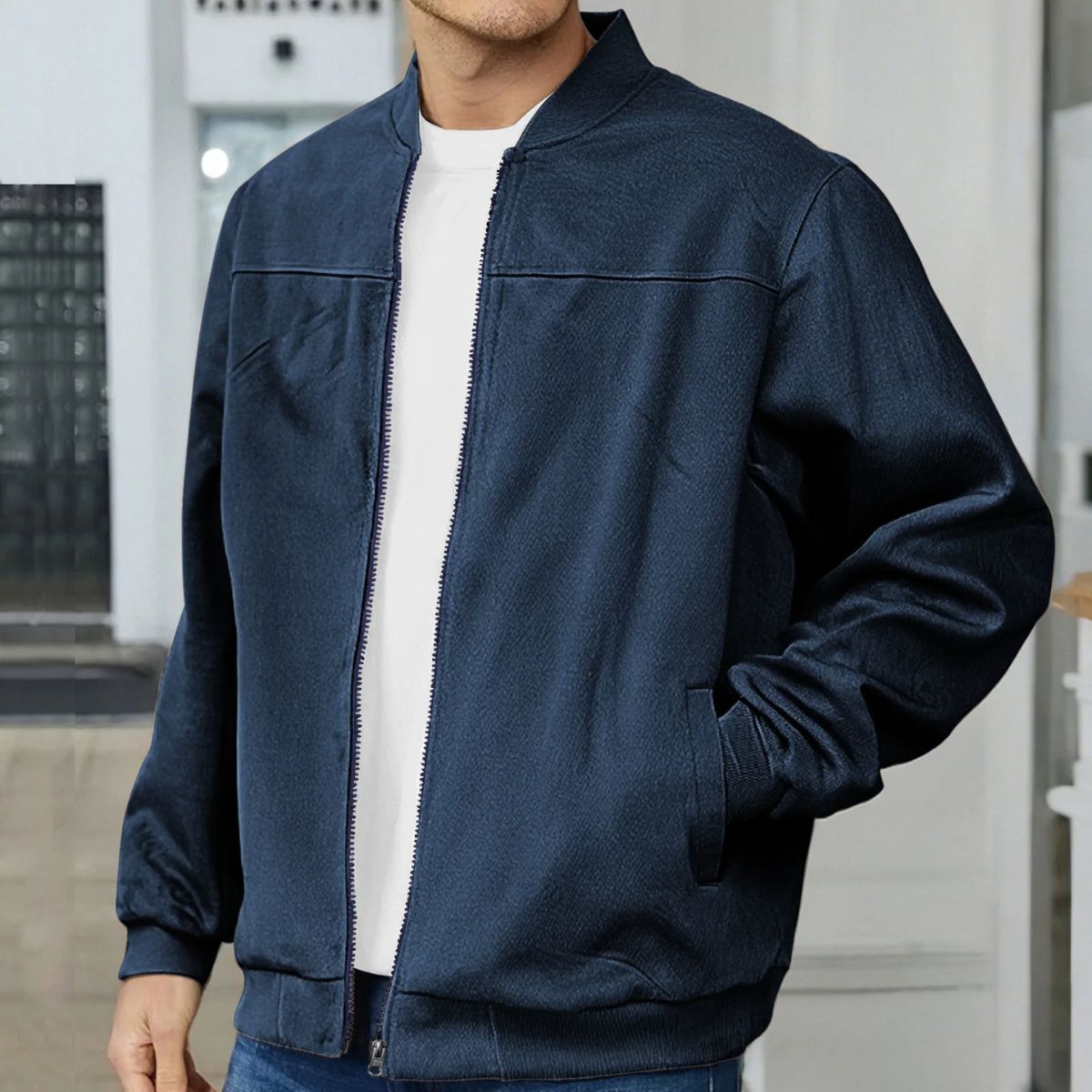 Brown Leather Mens Casual Jacket
