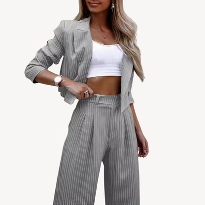 Patterned Trim Fit Pantsuit for Women