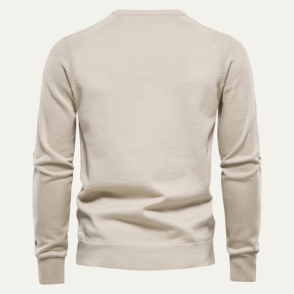 Traditional Cable Knit Men's Crew Neck Sweater
