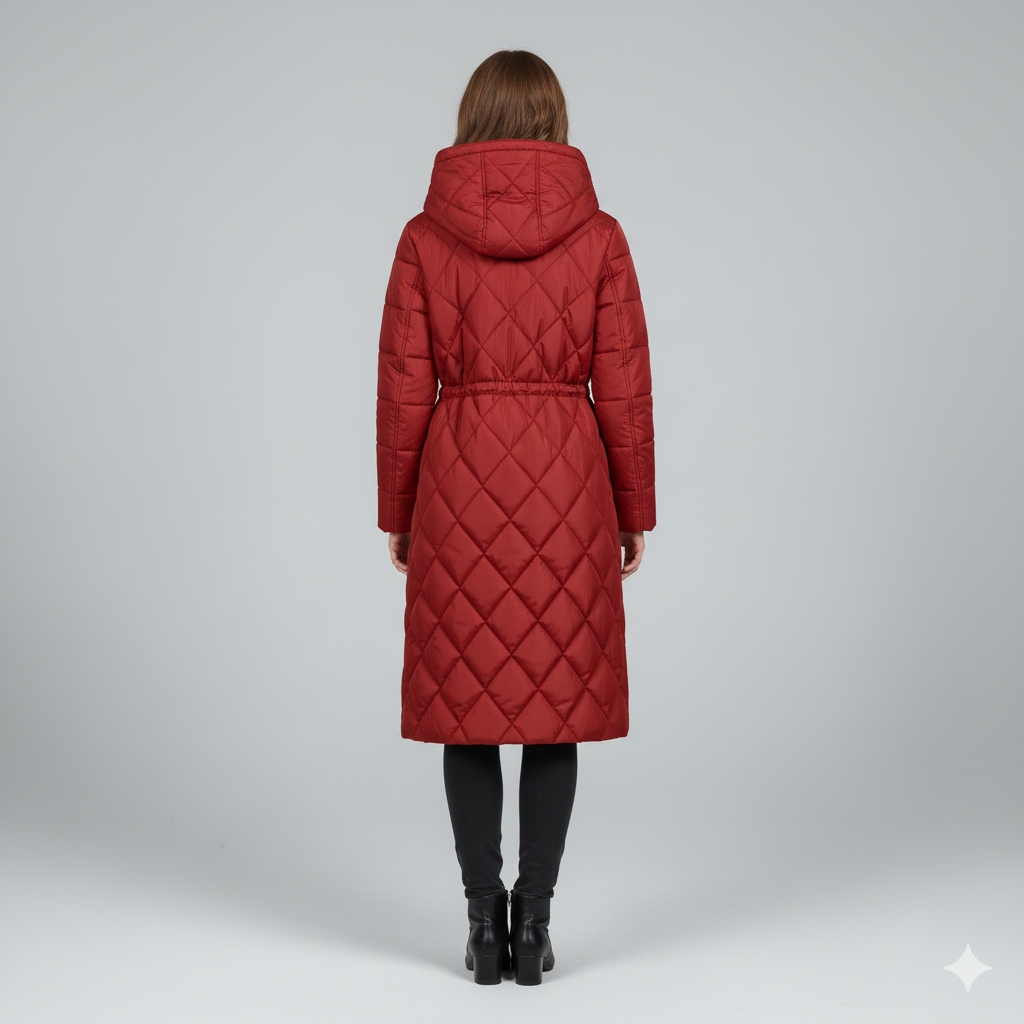 Warm Quilted Hooded Winter Parka for Women