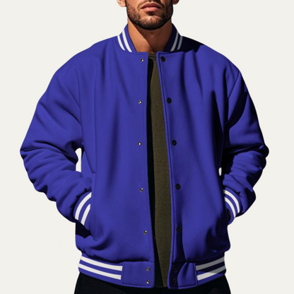 Men's Retro Sports Snap Jacket