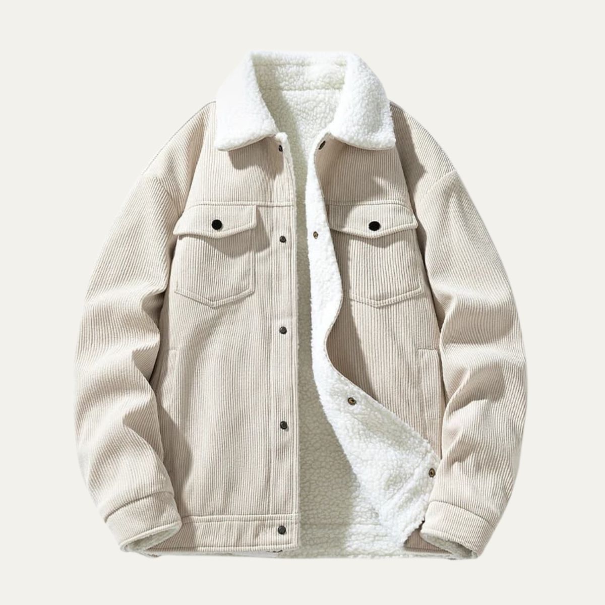 Warm Plush Lined Denim Trucker Jacket - OutfitLondon