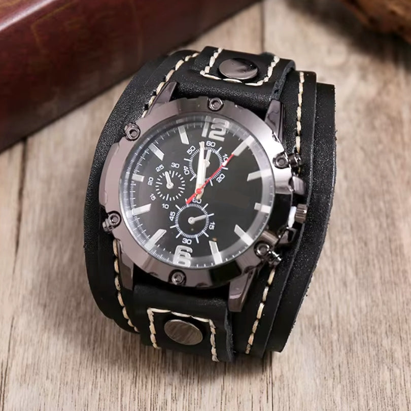 Classic Leather Mens Watch | Brown Handmade Strap