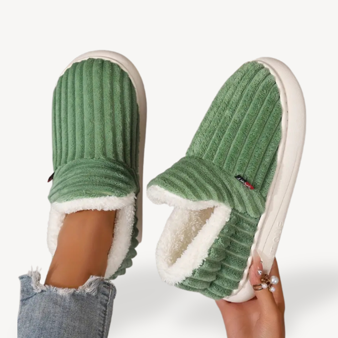 Cozy Women's Plush Insulated Corduroy Slippers Boots