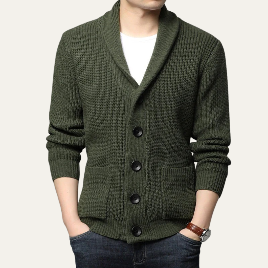 Classic Crew Neck Button Sweater