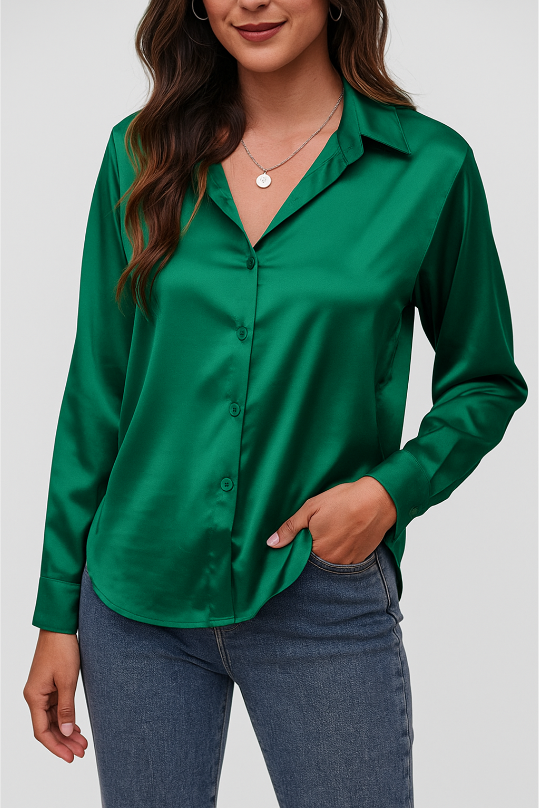 Classic Ladies Button Front Shirt