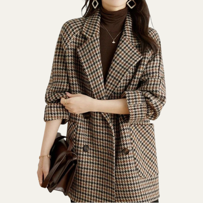 Timeless Houndstooth Trench Coat