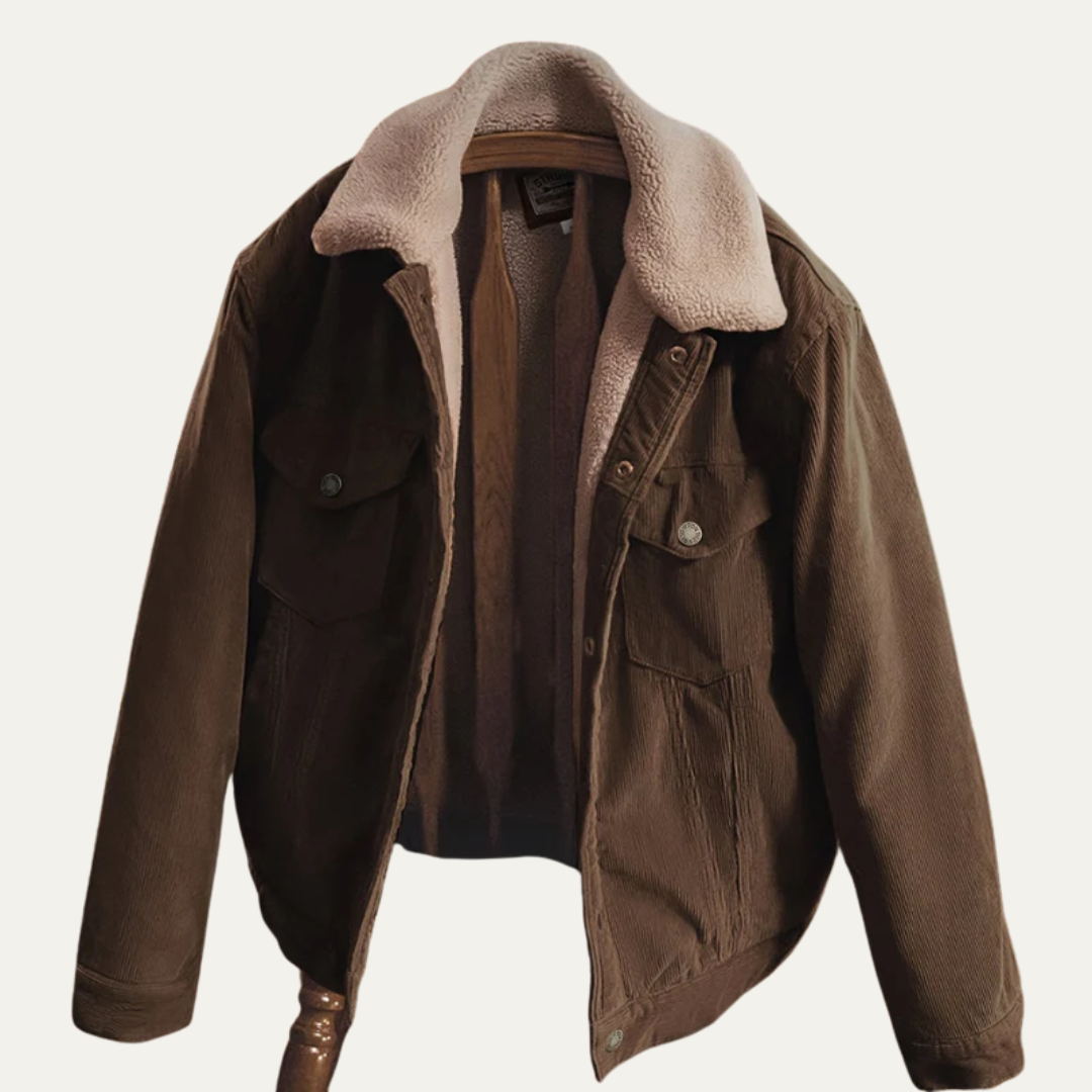 Men's Faux Fur Lined Denim Truckers Jacket