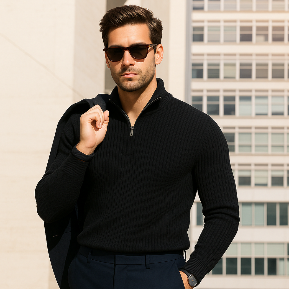 Warm Wool Quarter Zip Sweater