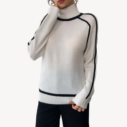 Classic Crew Neck White Knit Sweater
