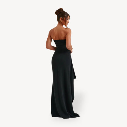 Chic Sleeveless Gathered Floor Length Dress