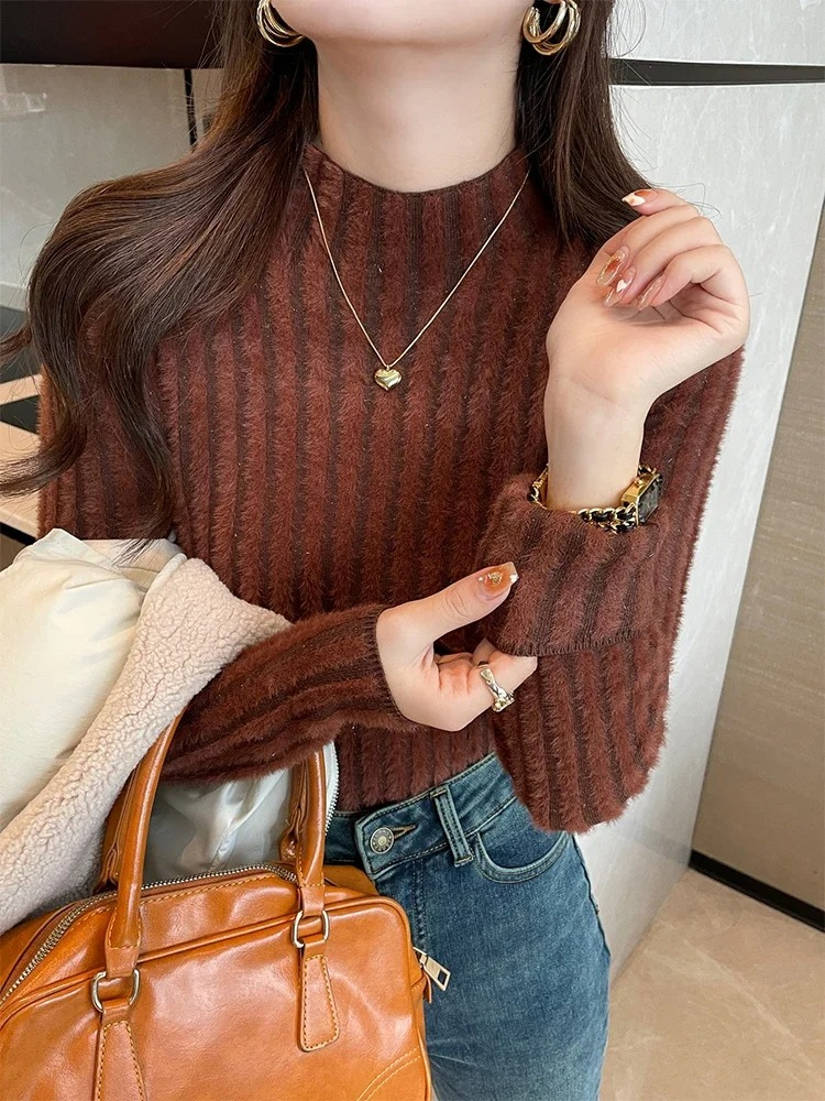 Cozy Ladies Wool Knit Winter Pullover Sweater