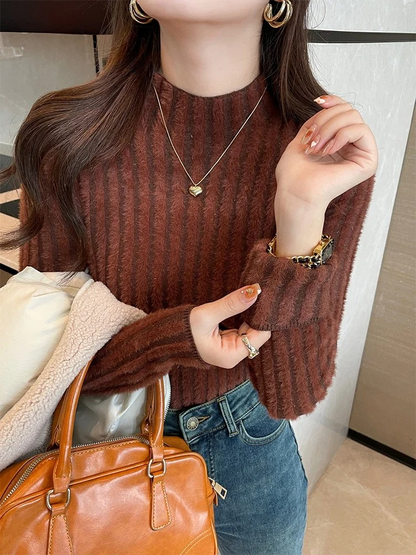 Cozy Ladies Wool Knit Winter Pullover Sweater