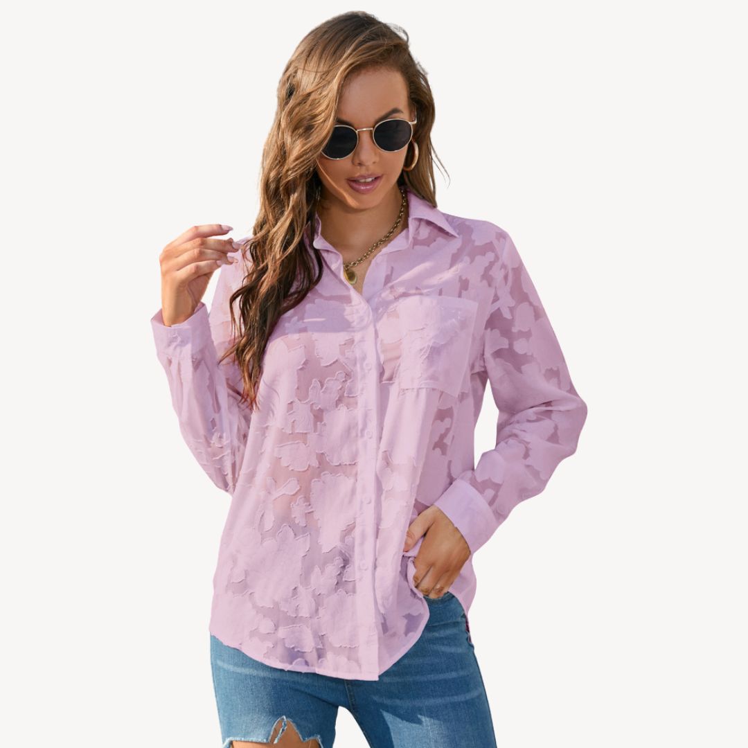 Feminine Floral Blouse Shirt