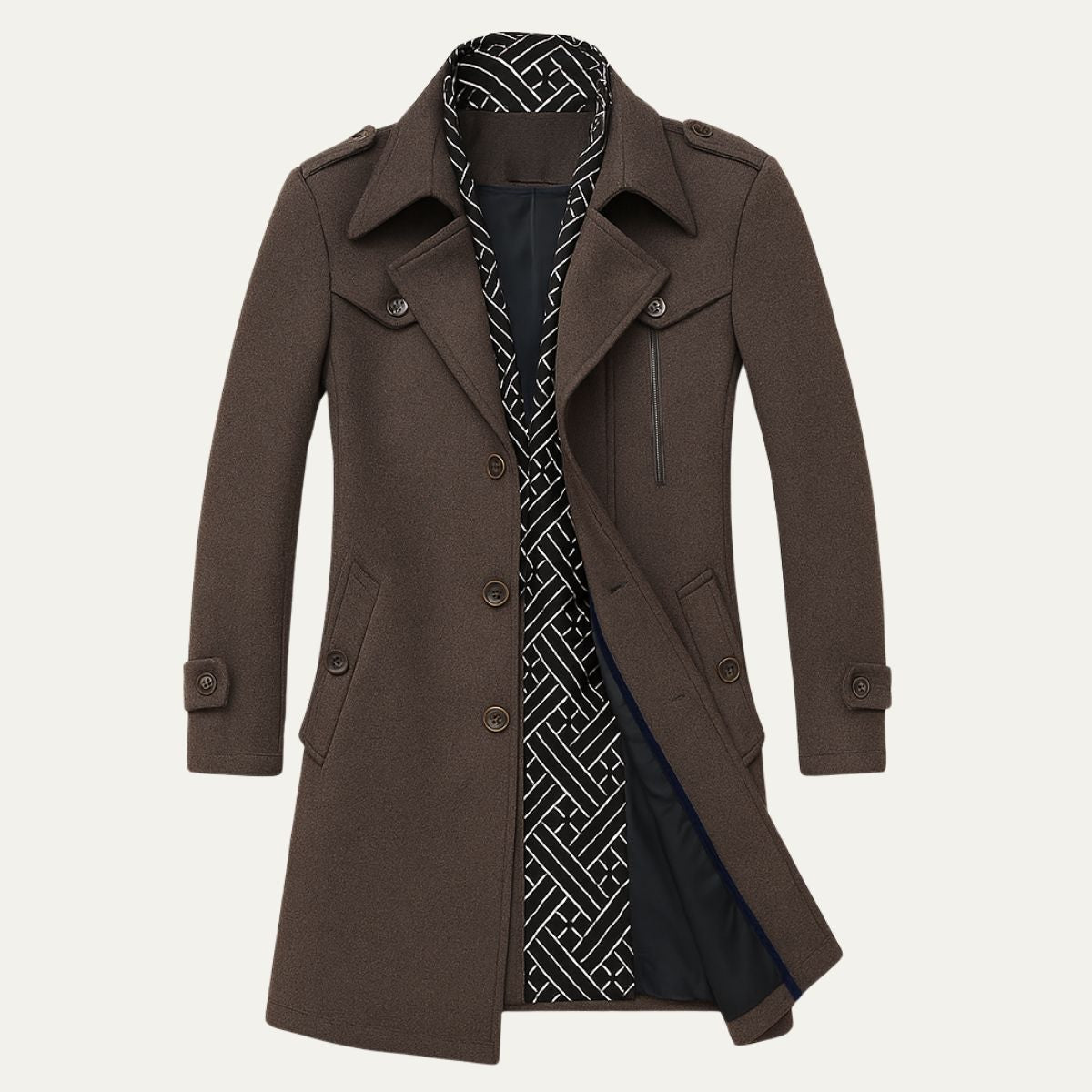 Classic Fit Mens Tailored Overcoat