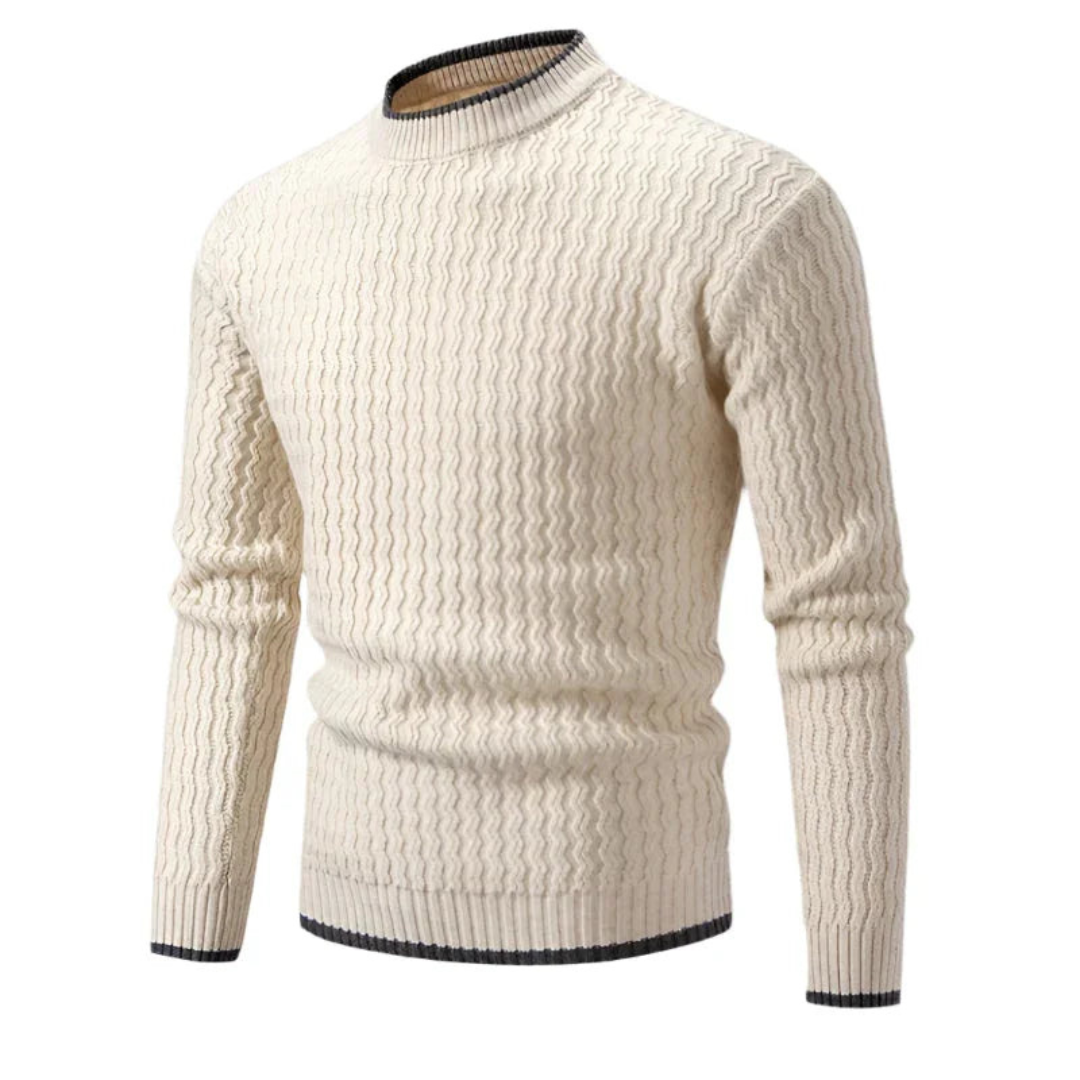 Relaxed Fit Textured Crew Sweater