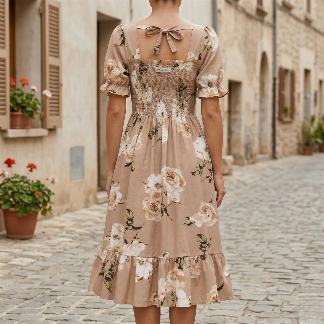 Casual Fit Summer Dress with Puffy Sleeves