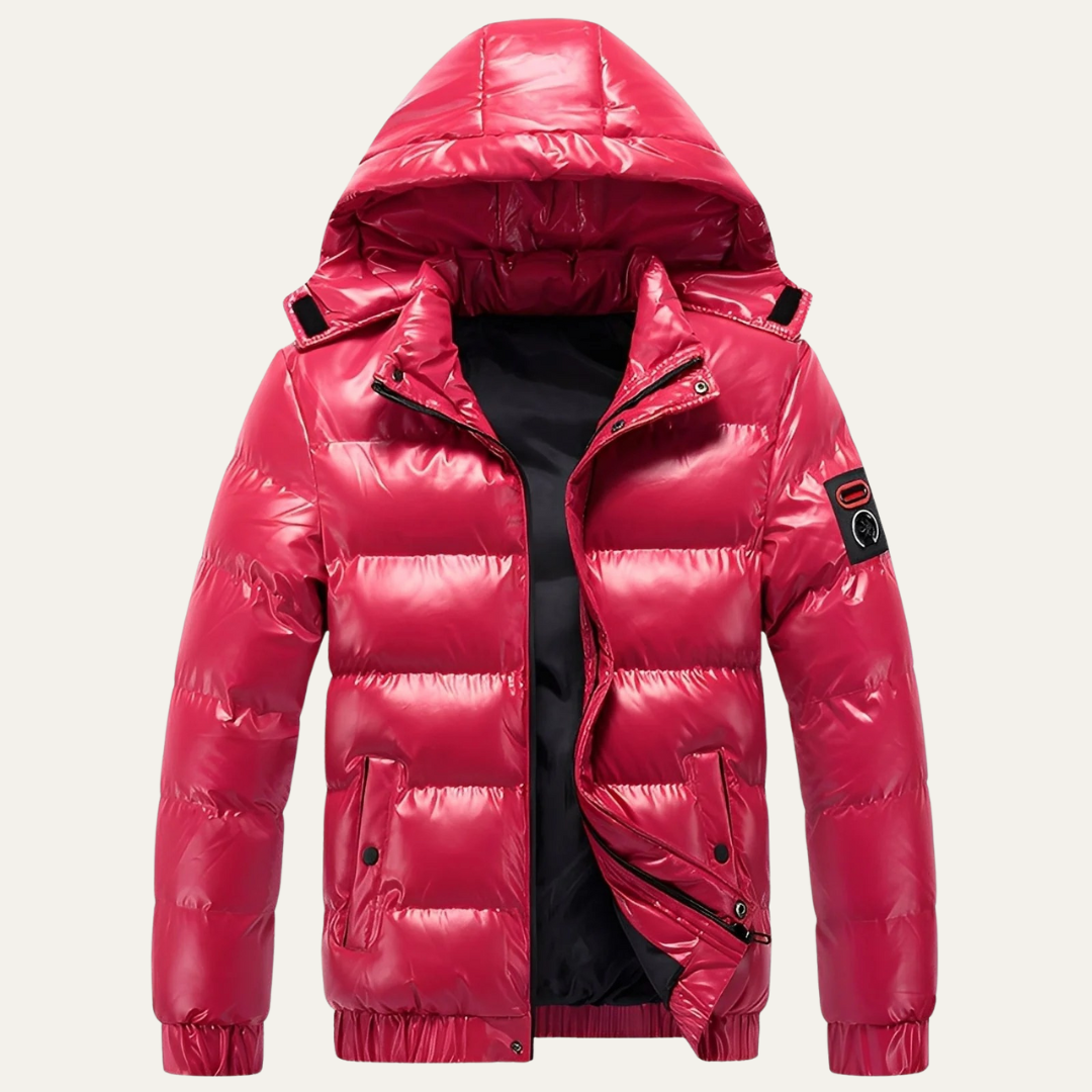 Waterproof Quilted Hooded Puffer Coat for Men