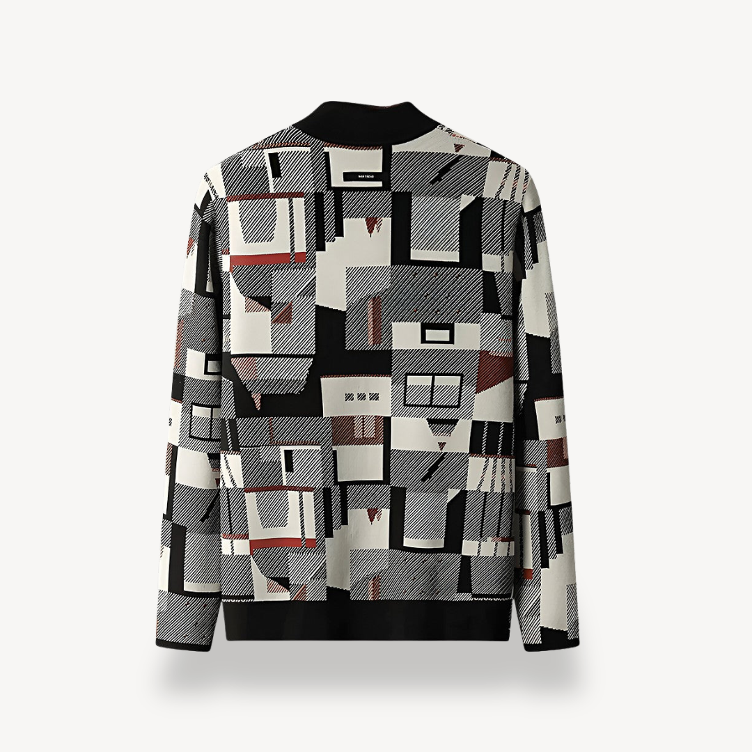 Stylish Graphic Knit Cardigan