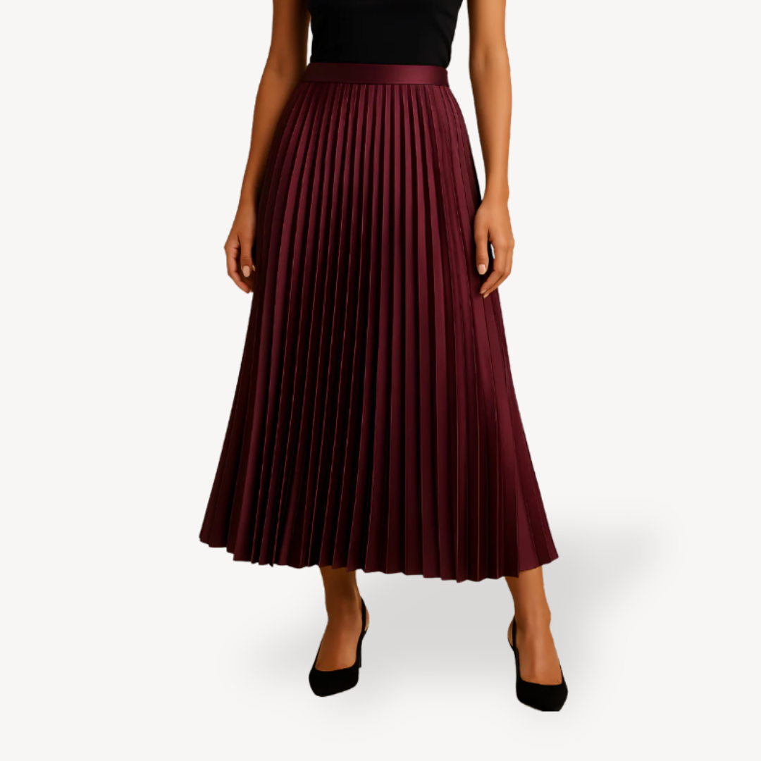 Luxury Folded Knee Length Skirt for Women