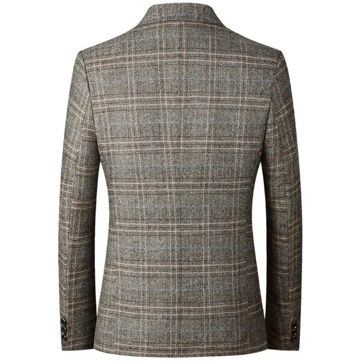 Stylish Mens Plaid Slim Fit Blazer Jacket