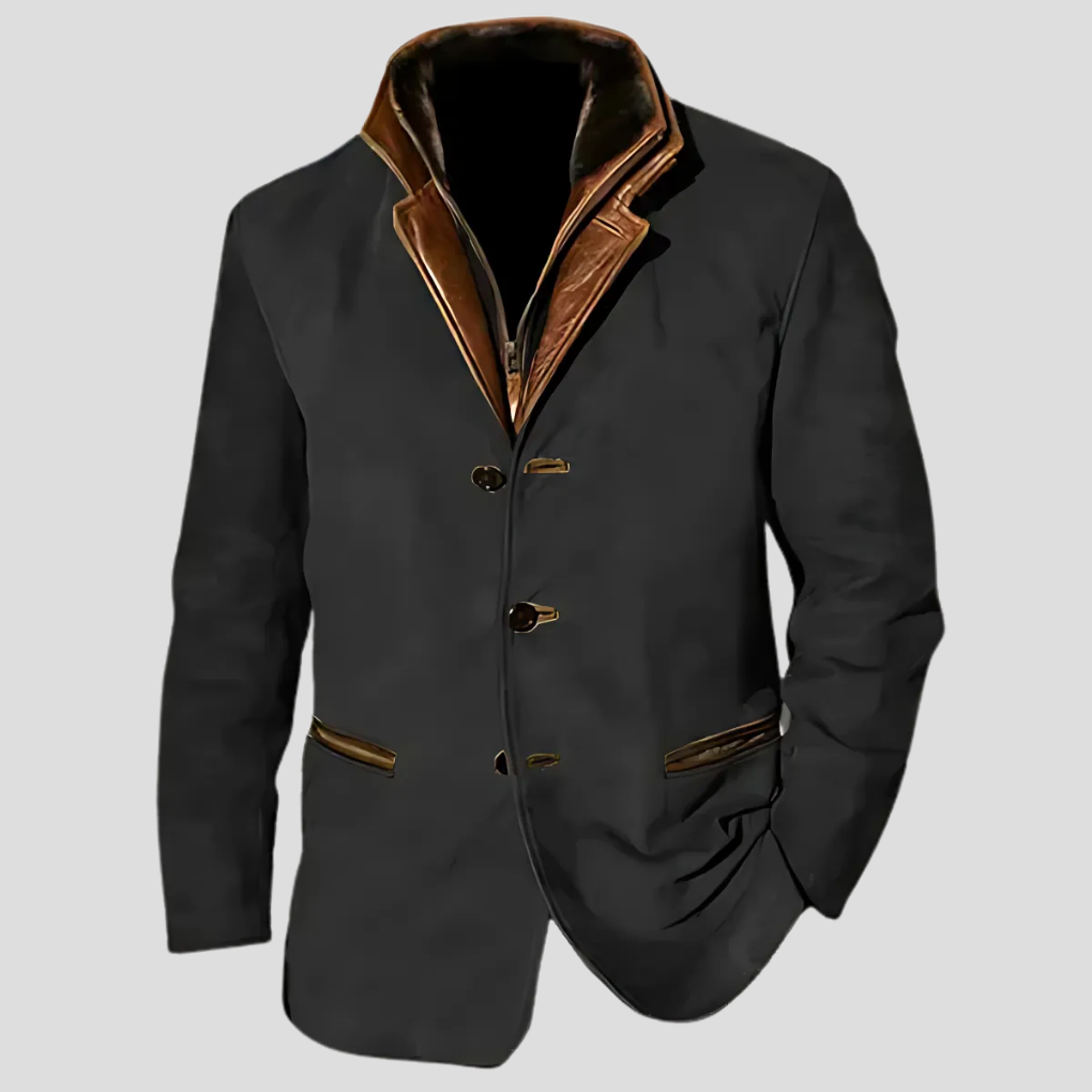 Classic Contrast Collar Mens Jacket