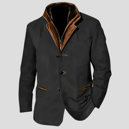 Classic Contrast Collar Mens Jacket