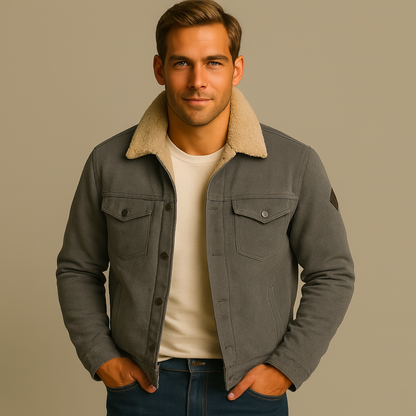 Warm Faux Fur Lined Denim Shirt Jacket