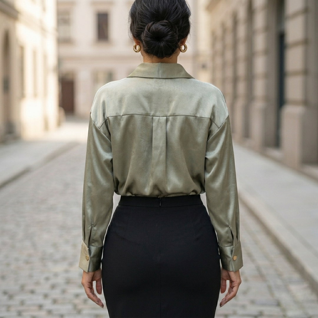 Ladies Elegant Soft Long Sleeve Blouse Shirt