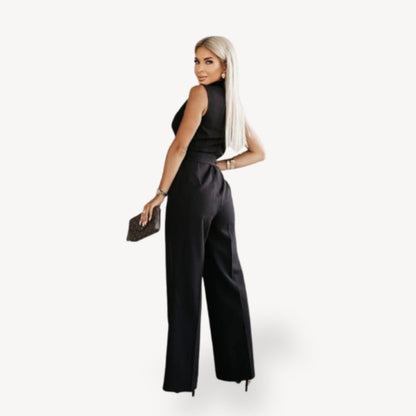 Women's Chic Sleeveless Flowy Wide Leg Jumpsuit