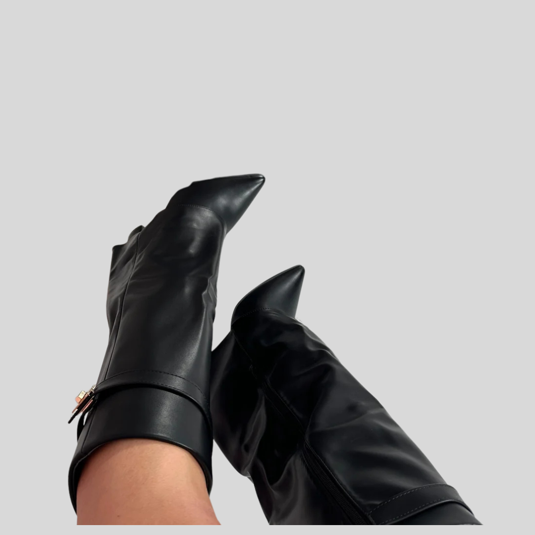 Classic Black Leather Ankle Boots