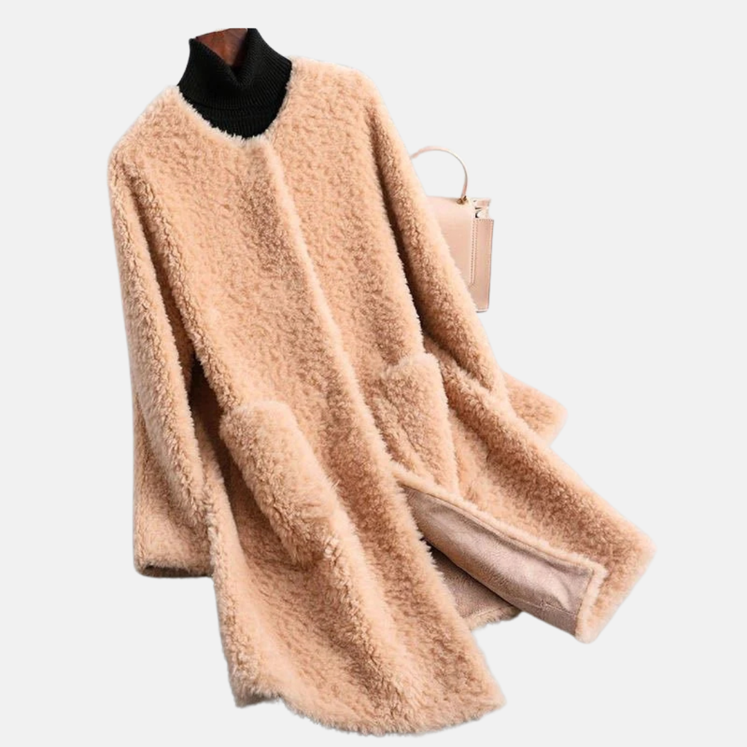 Soft Faux Fur Women's Coat with Open Front Design