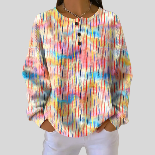 Vibrant Water Drop Crew Neck Sweater - OutfitLondon