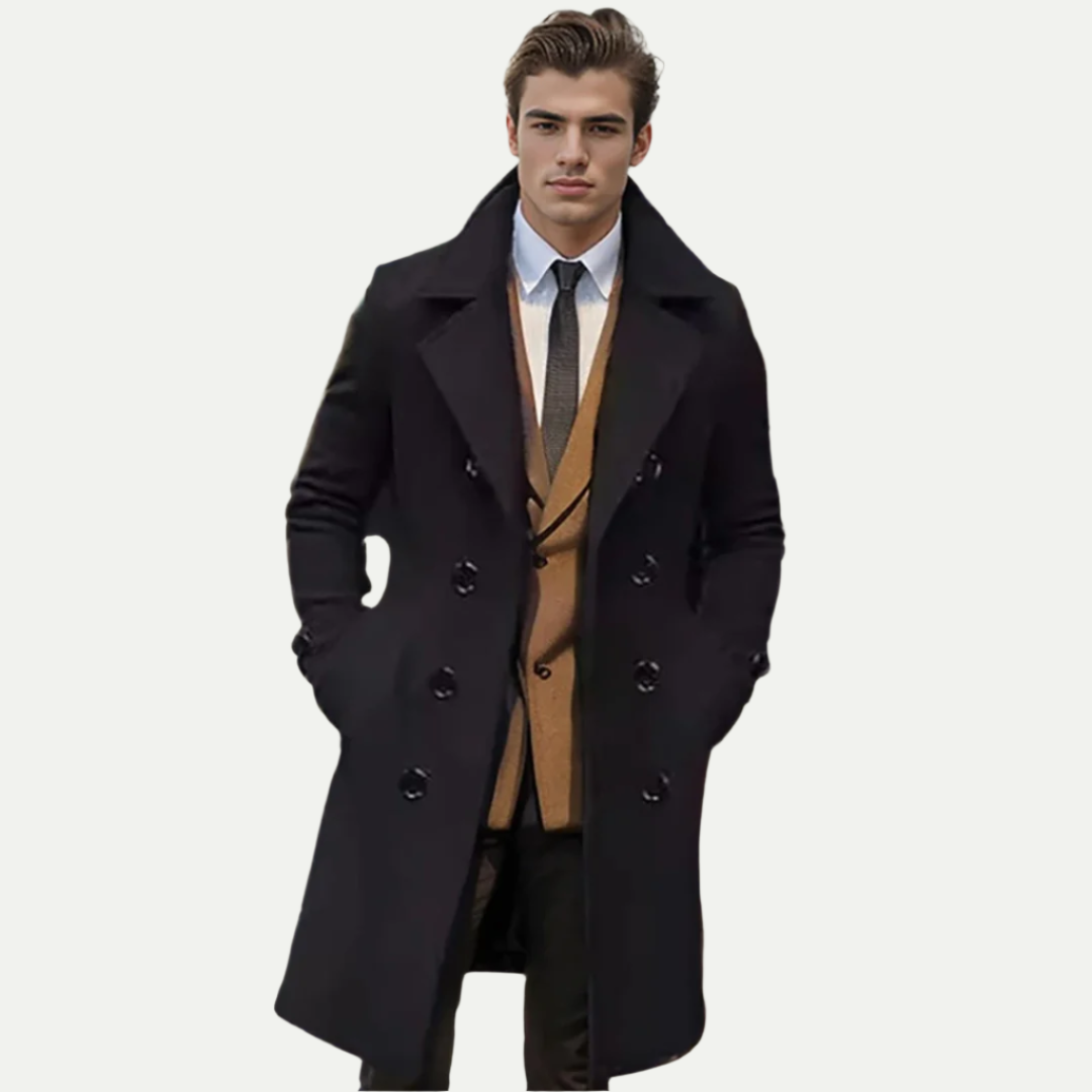 Warm Men's Double Breasted Wool Pea Coat