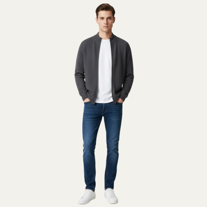 Men's Warm Zip Up Knitted Jacket Cardigan